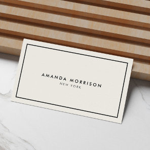 Minimalist Luxury Boutique Ivory/Black Business Card