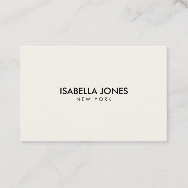 Minimalist Luxury Boutique Ivory Business Card (Front)