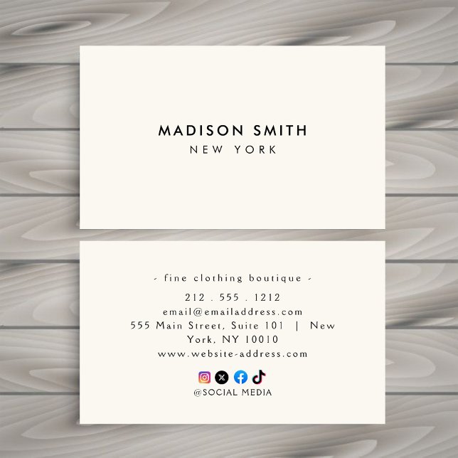Minimalist Luxury Boutique Ivory Business Card (Creator Uploaded)