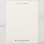 Minimalist Luxury Boutique Ivory Letterhead<br><div class="desc">An elegant and refined design elevates your name or business name through minimal and modern styling. The ivory background provides a luxury aesthetic to this classic letterhead design. © 1201AM Design Studio | www.1201am.com</div>