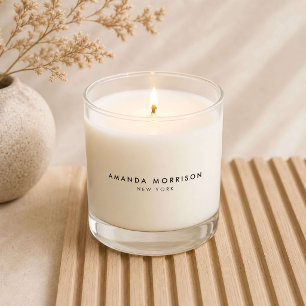Minimalist Luxury Boutique Ivory Personalized Scented Candle