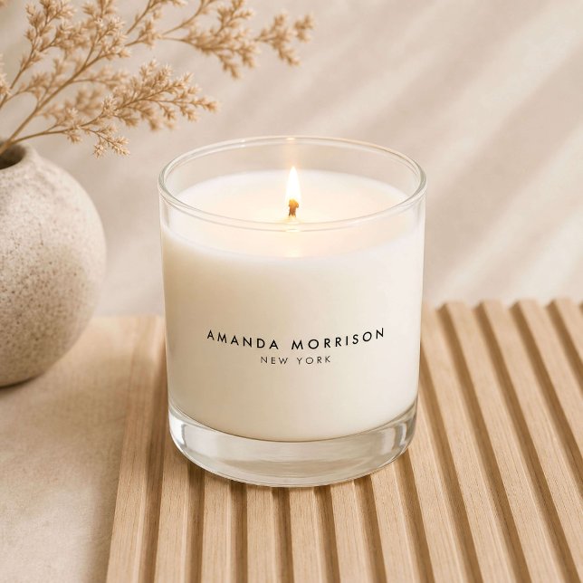 Minimalist Luxury Boutique Ivory Personalized Scented Candle (Creator Uploaded)