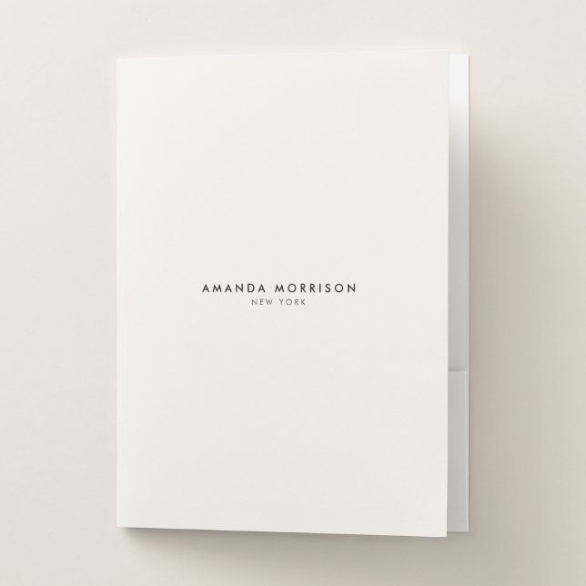 Minimalist Luxury Boutique Ivory Pocket Folder (Front)