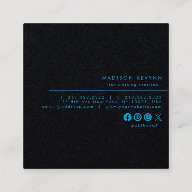 Minimalist Luxury Boutique Ivory  Square Business Card (Back)