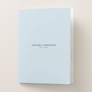 Minimalist Luxury Boutique Light Blue Pocket Folder