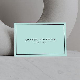 Minimalist Luxury Boutique Mint/Black Business Card