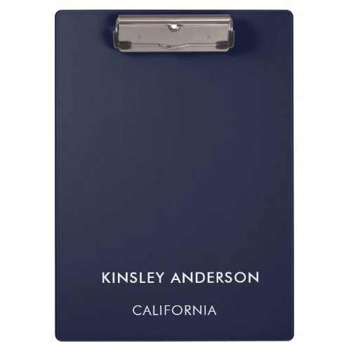 Minimalist Luxury Boutique Navy Blue Clipboard