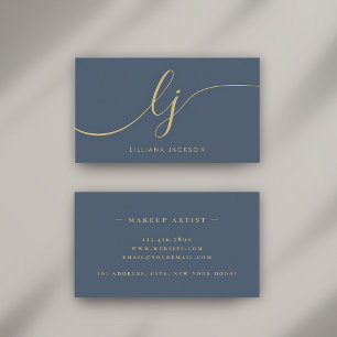 Minimalist Luxury Boutique Navy Blue Ivory Elegant Business Card