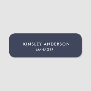 Minimalist Luxury Boutique Navy Blue Name Tag