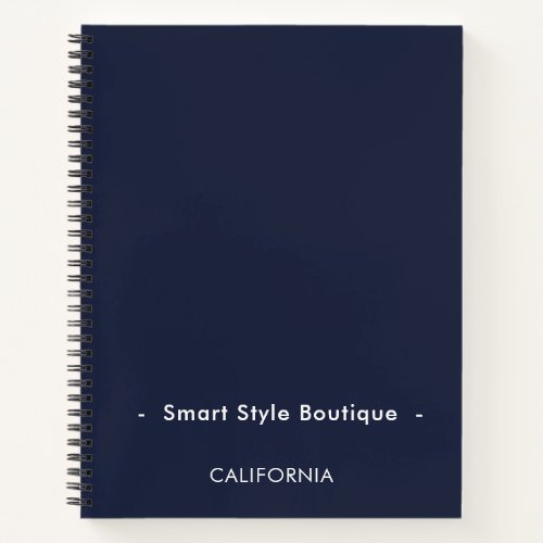 Minimalist Luxury Boutique Navy Blue Notebook