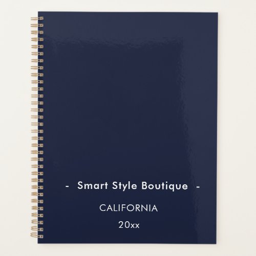 Minimalist Luxury Boutique Navy Blue Planner