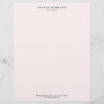 Minimalist Luxury Boutique Pastel Pink Letterhead<br><div class="desc">An elegant and refined design elevates your name or business name through minimal and modern styling. The pastel pink background provides a luxury aesthetic to this classic letterhead design. © 1201AM Design Studio | www.1201am.com</div>