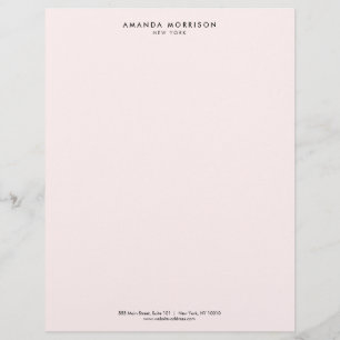 Minimalist Luxury Boutique Pastel Pink Letterhead