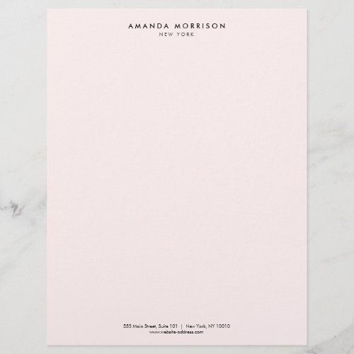 Minimalist Luxury Boutique Pastel Pink Letterhead