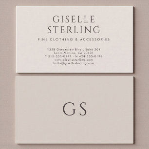 Minimalist Luxury Boutique Taupe Neutral Business Card