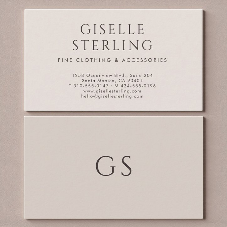 Minimalist Luxury Boutique Taupe Neutral Business Card