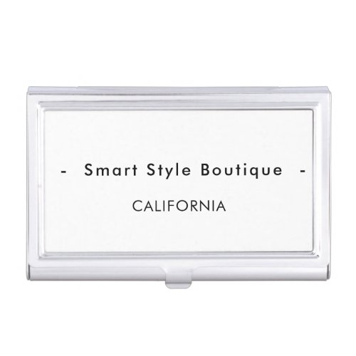 Minimalist Luxury Boutique White and Black Business Card Case