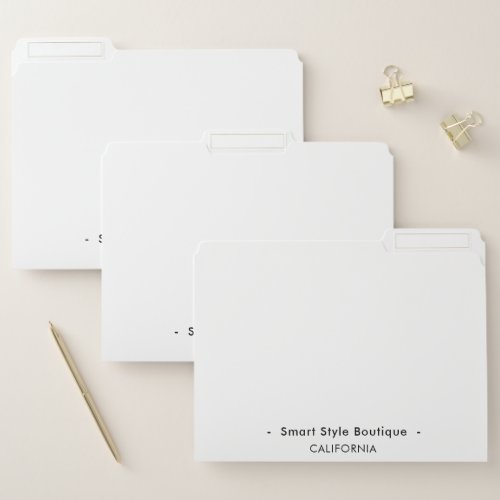 Minimalist Luxury Boutique White and Black File Folder