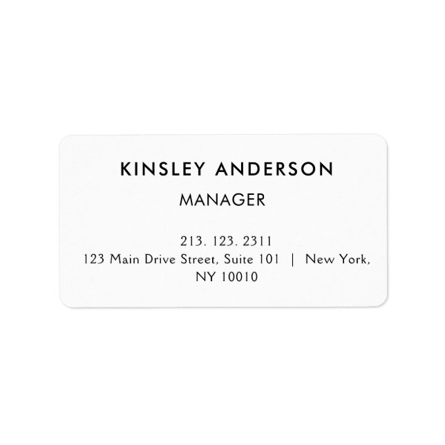 Minimalist Luxury Boutique White and Black Label (Front)