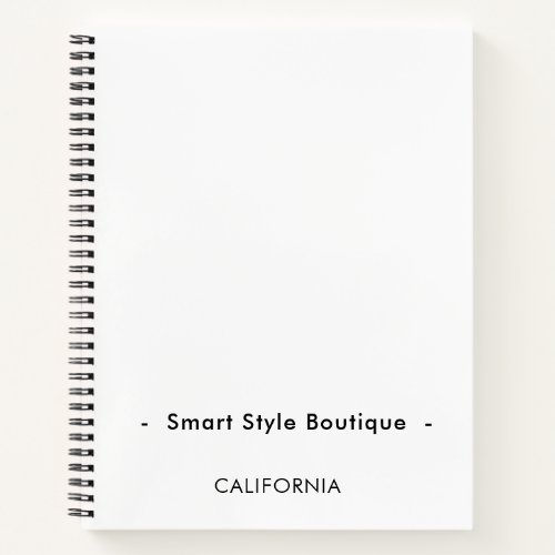 Minimalist Luxury Boutique White and Black Notebook