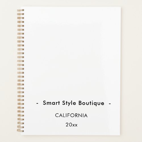 Minimalist Luxury Boutique White and Black Planner