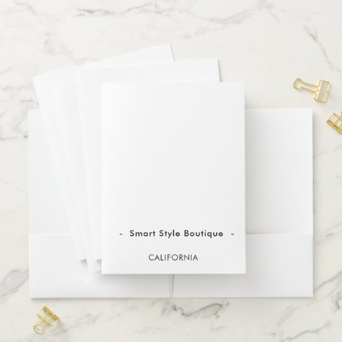 Minimalist Luxury Boutique White and Black Pocket Folder