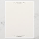 Minimalist Luxury Boutique White/Ivory Letterhead<br><div class="desc">An elegant and refined design elevates your name or business name through minimal and modern styling. The thin white border is grounded on an ivory background to give a luxury feel to this classic letterhead design template. © 1201AM CREATIVE</div>