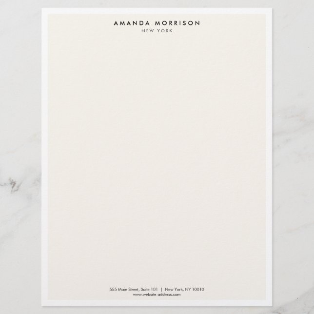 Minimalist Luxury Boutique White/Ivory Letterhead (Front)
