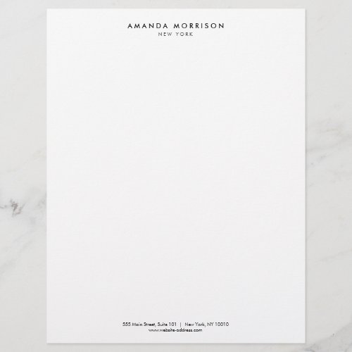 Minimalist Luxury Boutique White Letterhead