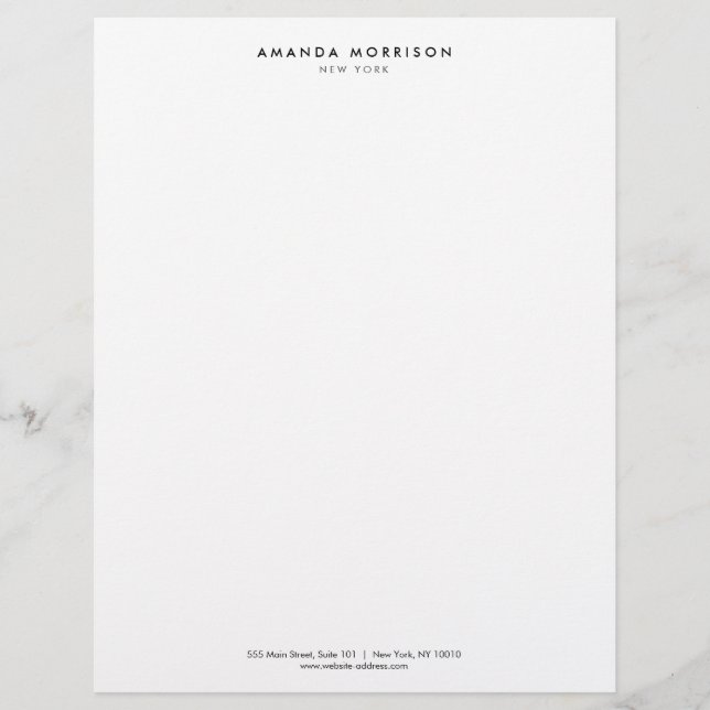 Minimalist Luxury Boutique White Letterhead (Front)