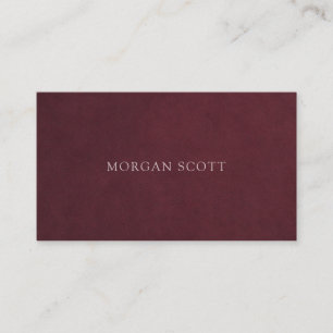 Minimalist Luxury Burgundy Suede Texture Business Card