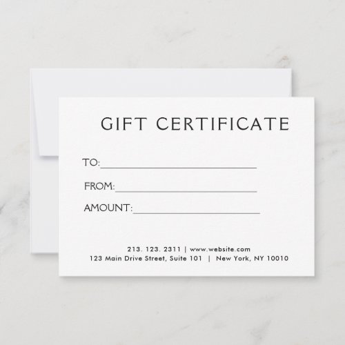 Minimalist Luxury Gift Certificate
