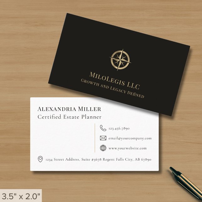 Minimalist Luxury Gold Logo Business Card (Creator Uploaded)