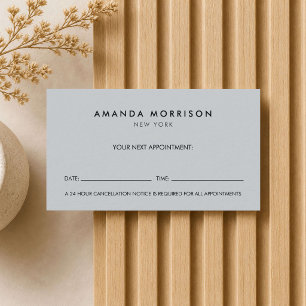 Minimalist Luxury Gray Appointment Business Card