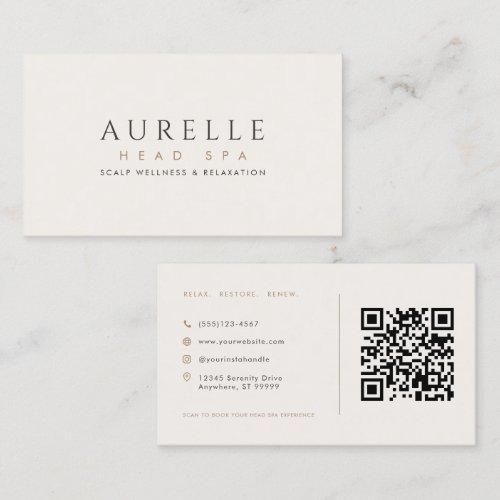 Minimalist Luxury Head Spa Business Card