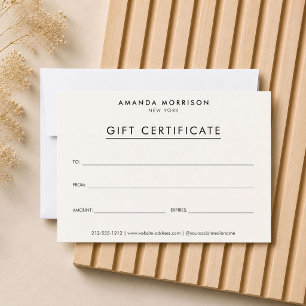 Minimalist Luxury Ivory Gift Certificate