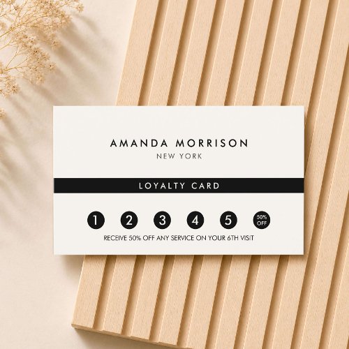 Minimalist Luxury Ivory Loyalty Business Card