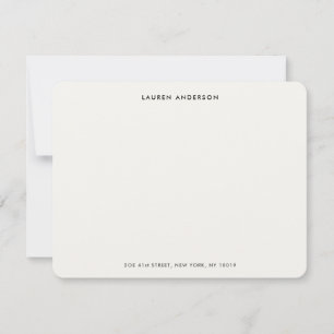 Minimalist Luxury Ivory Personalized Flat Note Card