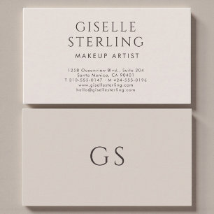 Minimalist Luxury Makeup Artist Neutral Modern Business Card