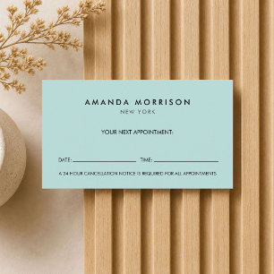 Minimalist Luxury Mint Appointment Business Card