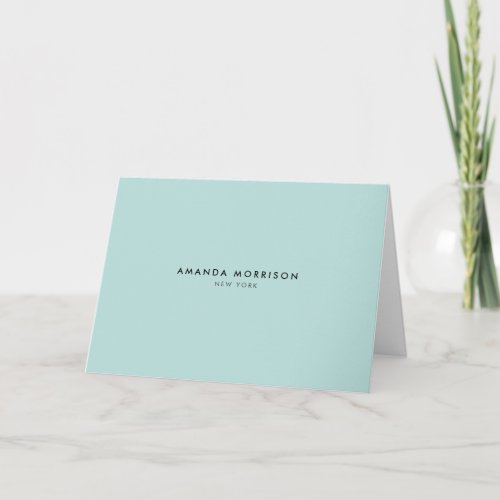 Minimalist Luxury Mint Green Blank Note Card