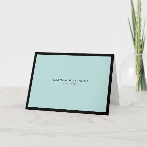 Minimalist Luxury Mint Green Bordered Note Card