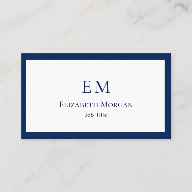 Minimalist Luxury Modern Monogram Business Card (Front)