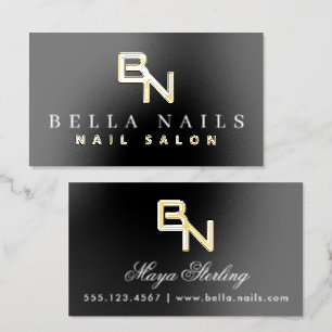 Minimalist Luxury Nail Salon Foil Spot Gloss Business Cards