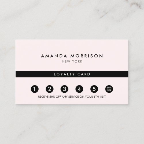 Minimalist Luxury Pastel Pink Loyalty Business Card