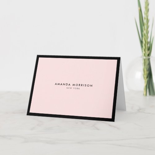 Minimalist Luxury Pink Bordered Note Card