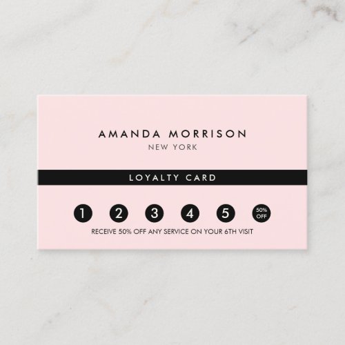 Minimalist Luxury Pink Loyalty Business Card