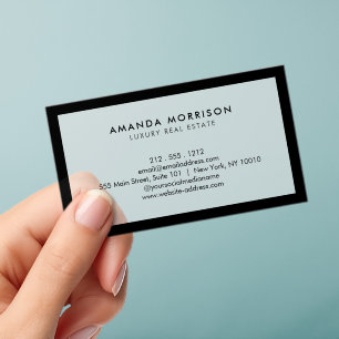 Minimalist Luxury Realtor Black Bordered Clear Business Cards