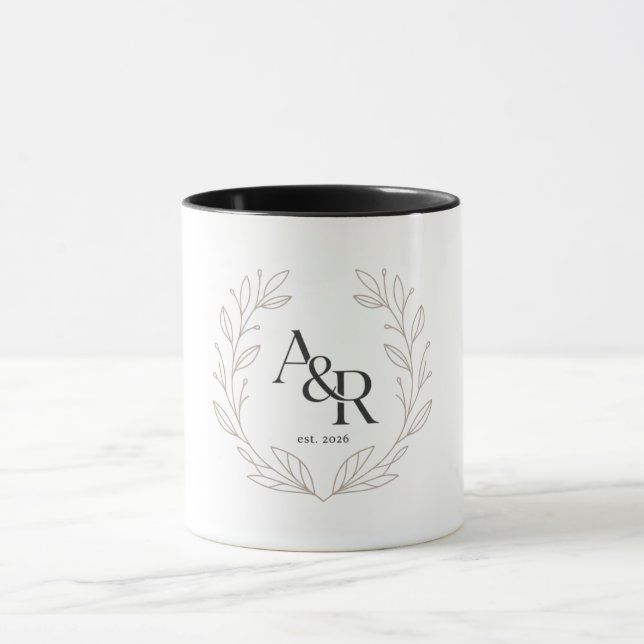 Minimalist Luxury Wedding Monogram Design Mug (Center)