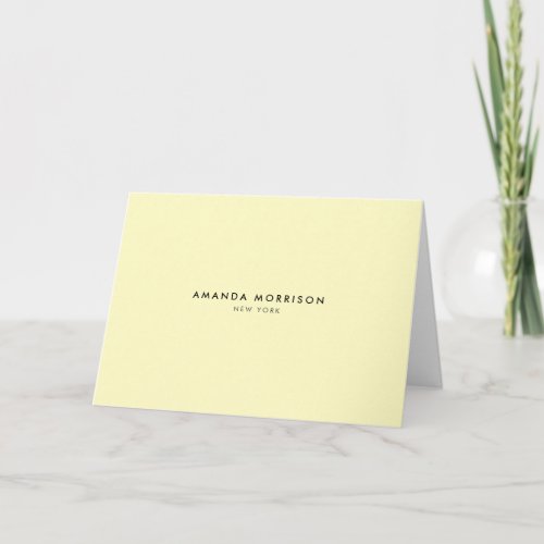 Minimalist Luxury Yellow Blank Note Card